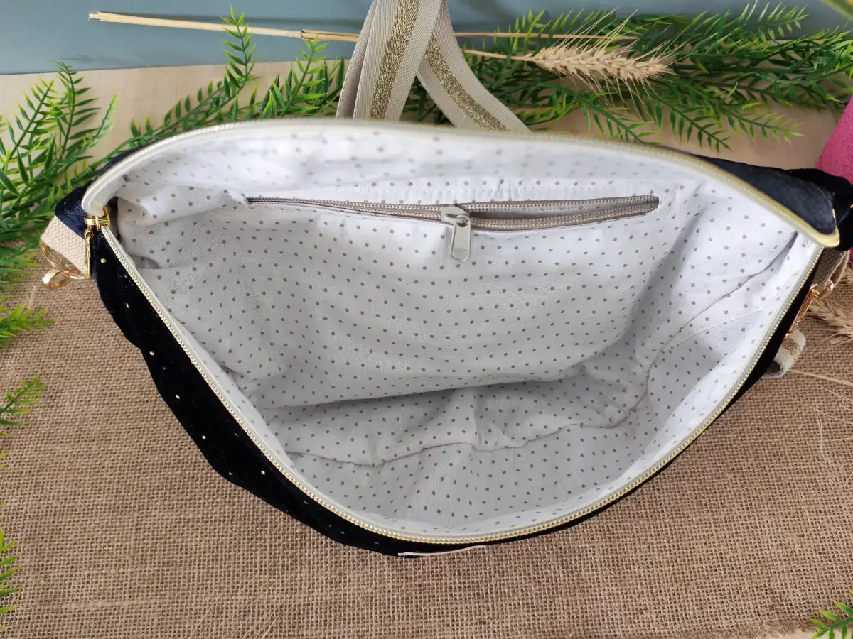 Sac banane XL velours doux et fin