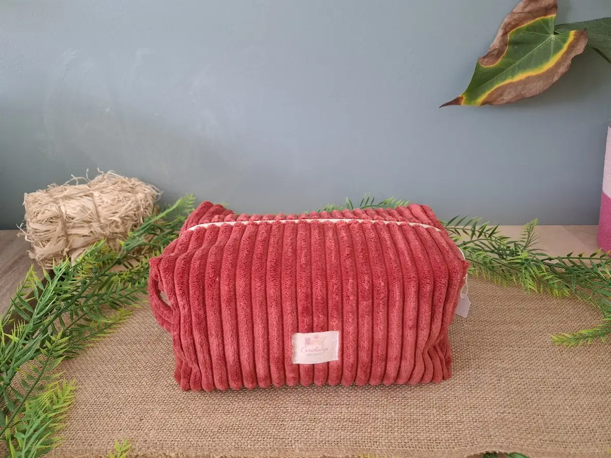 Trousse de toilette velours côtelé