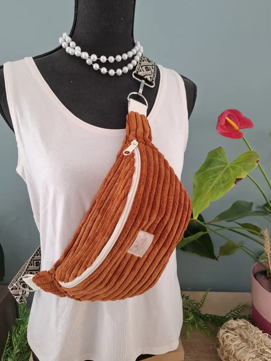Sac banane Médium en Velours TERRACOTTA