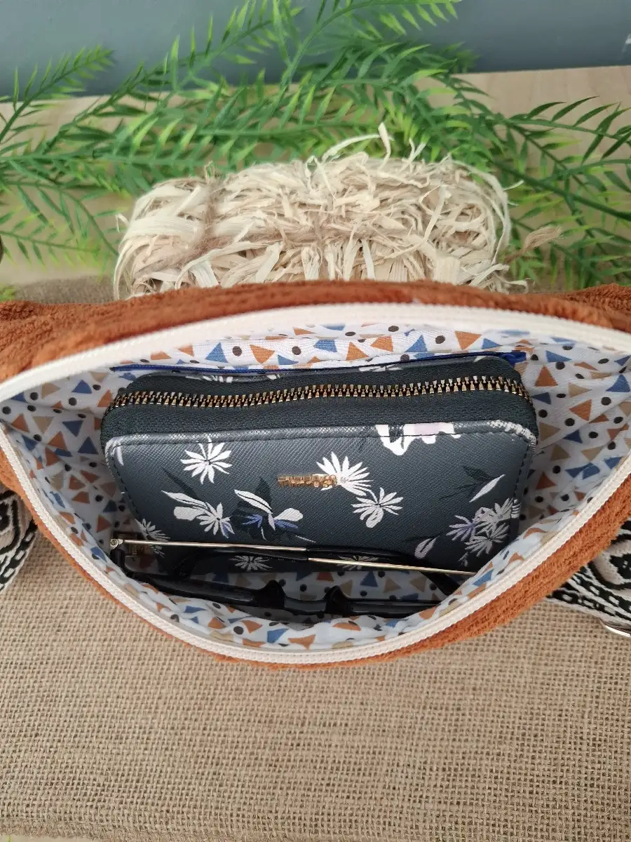 Sac banane Médium en Velours TERRACOTTA
