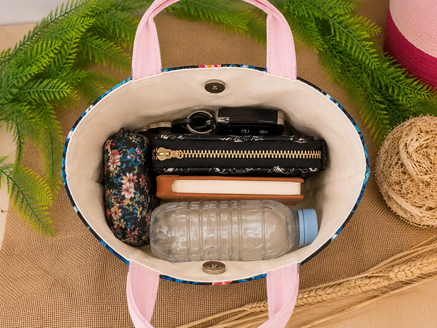 Mini sac cabas suédine rose